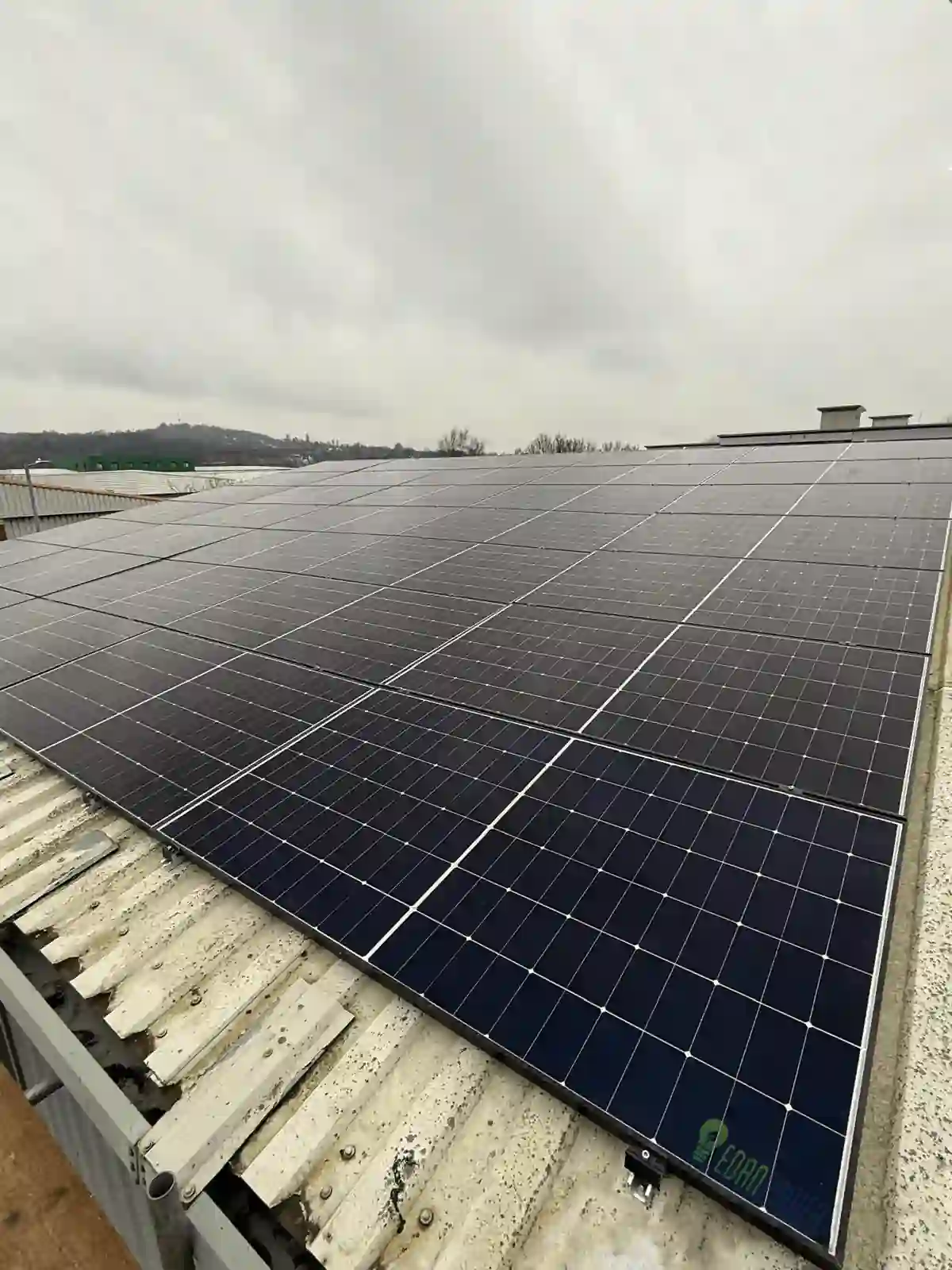 A new commercial solar system installed and ready to power this business with clean energy