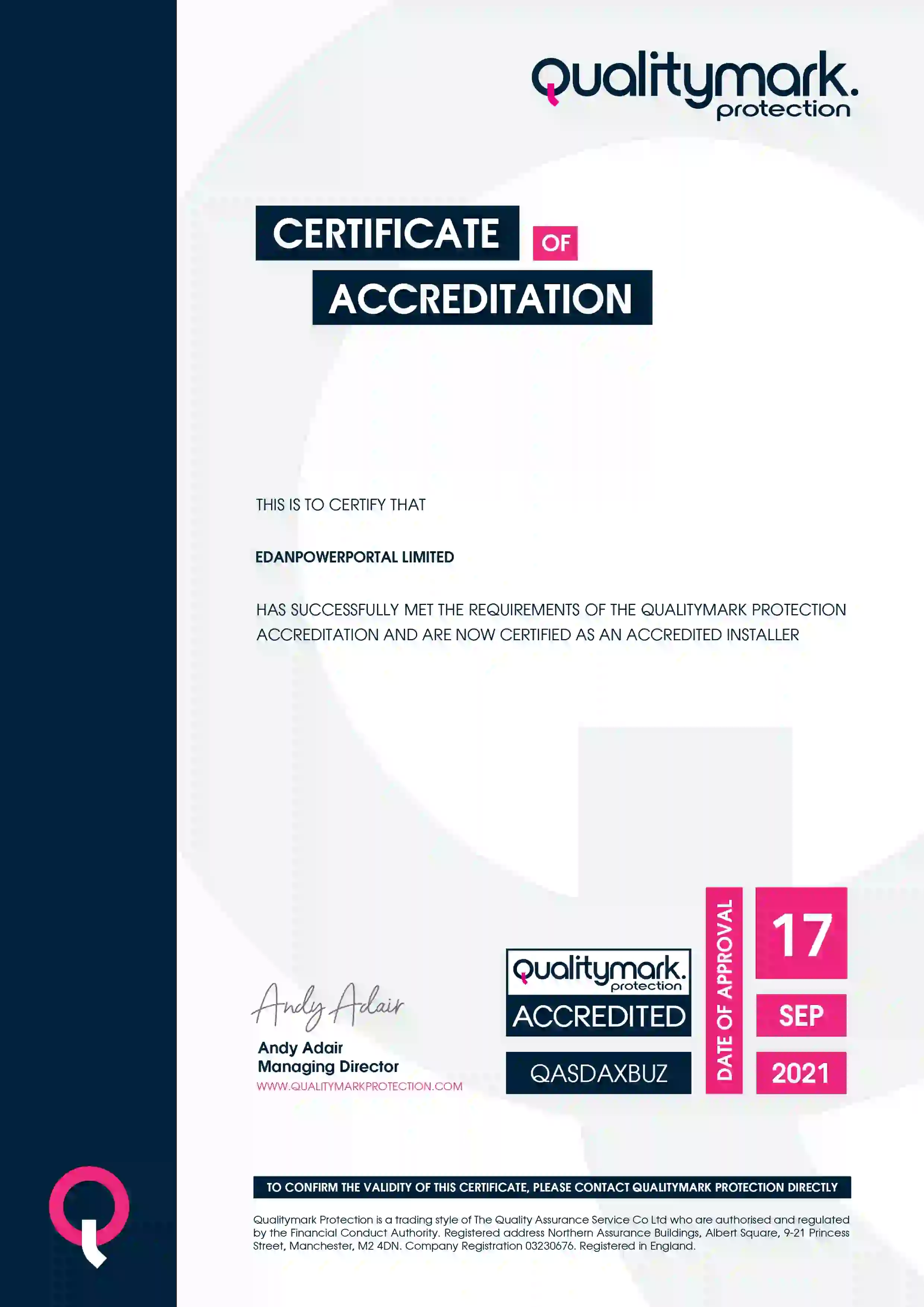 Certificate Of Accreditation